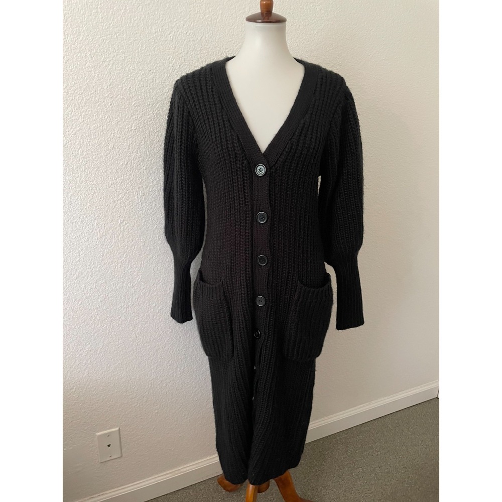 Eloquii Cardigan Sweater Women 14/16 Button Front Puff Sleeve Quiet Luxury